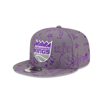 Sapca New Era Sacramento Kings NBA Doodle 9FIFTY Snapback - Gri